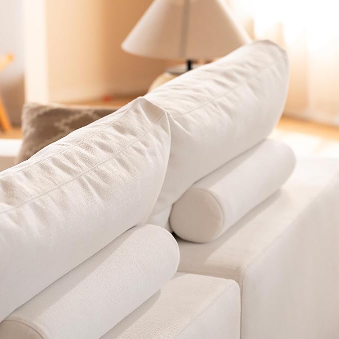 Cloud Couch Sectional Oversized Modular Sofa with 35'' Deep Seat Boneless Couch Comfy Sofa Stain-Resistant White Sectional Couches for Living Room Apartment 4 Seater