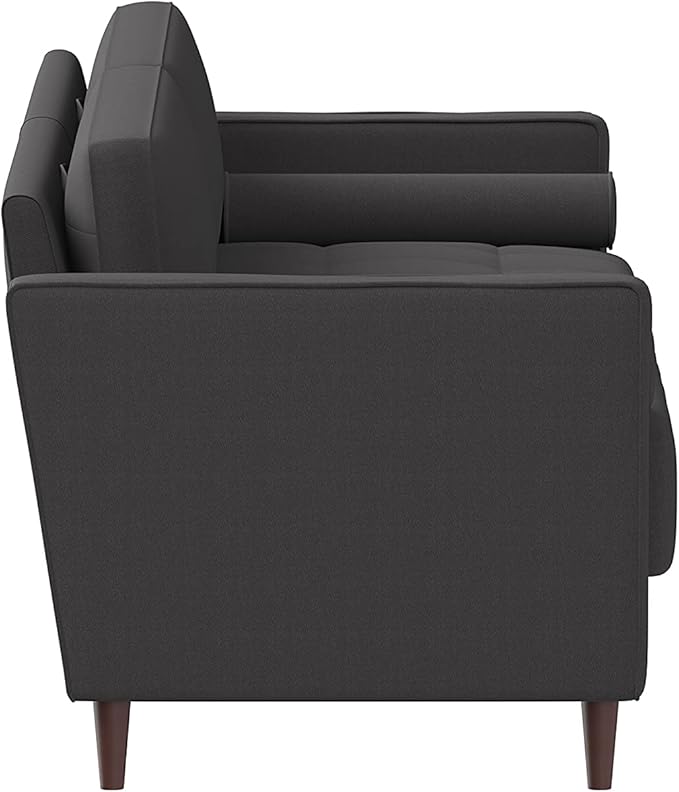 Studio Living® Lexington 52.4 Loveseat Mid-Century Modern Pocket Coil Comfort Easy Assembly Woven Fabric Heather Grey