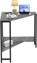 26.77 * 29.53in Corner Computer Desk Corner Table with Outlets Triangle Desk with Storage for Home Office Workstation Living Room Bedroom Rustic Gray