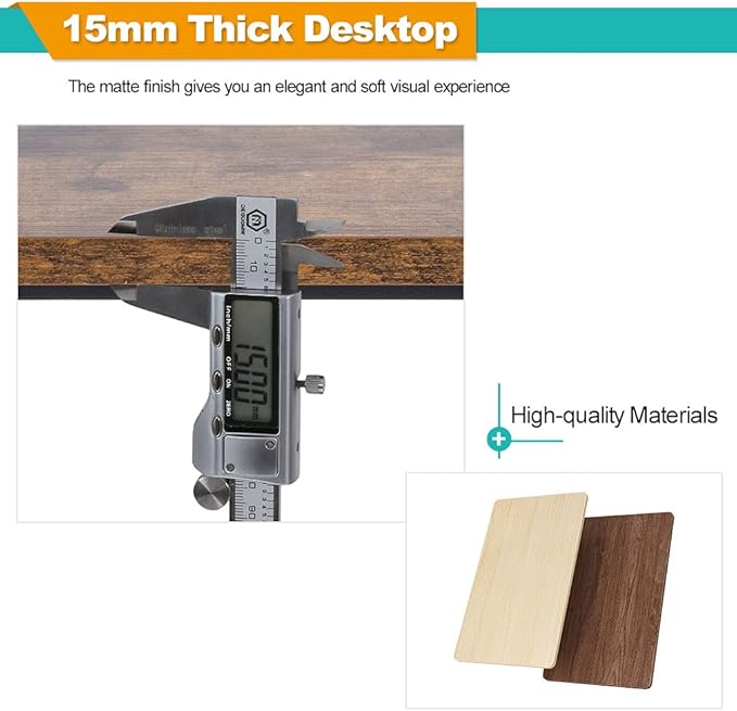 BestOffice Computer Desk Home Office Desk 39 inches Gaming Desk Multi-Function Writing Table Student Art Modren Simple Style PC Wood and Metal Desk Workstation for Small Space Vintage