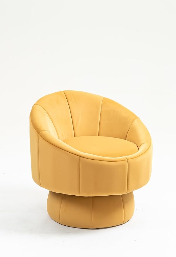 Mid Century Modern Accent Chair with Wood e Upholstered Swivel Chair for Living Room Chairs with Waist Cushion Reading Armchair for Bedroom Sunroom