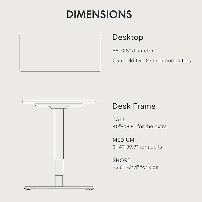 FLEXISPOT E6 3-Stage Dual Motor Electric Standing Desk 55 x 28 Sit Stand Up Desk Holds 220 lbs Adjustable Height w/Memory Presets One-Piece Black Desktop &amp White Frame Ships in 2 Boxes