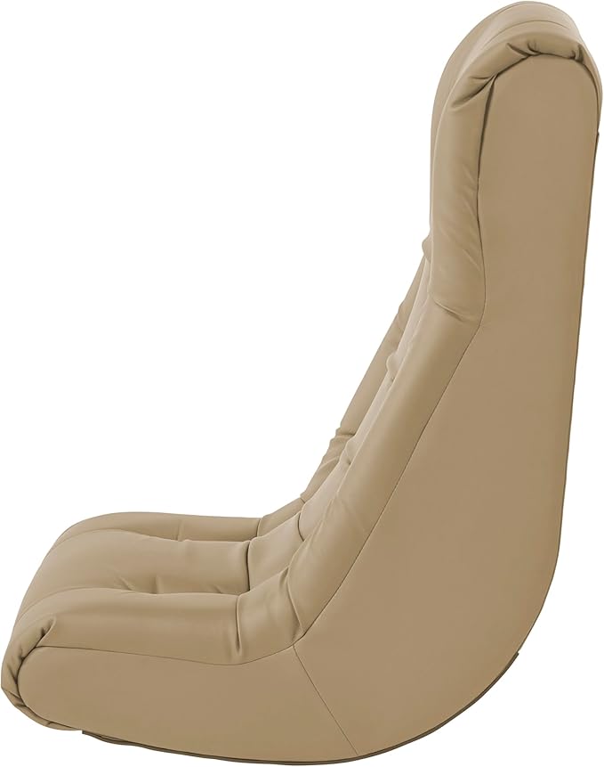 FDP Tufted Floor Rocker for Kids Teens and Adults Comfortable Ergonomic Chair for Reading Playing Video Games or Watching TV - Sand 10488-SD