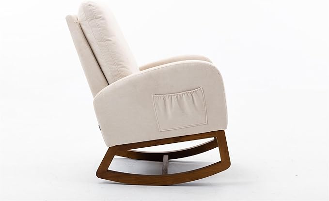 Living Room Comfortable Rocking Chair Living Room Chair Beige