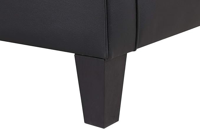 Lohoms Modern Faux Leather Accent Chair Upholstered Living Room Armchairs Comfy Single Sofa Chair for Bedroom Waiting Room-Black