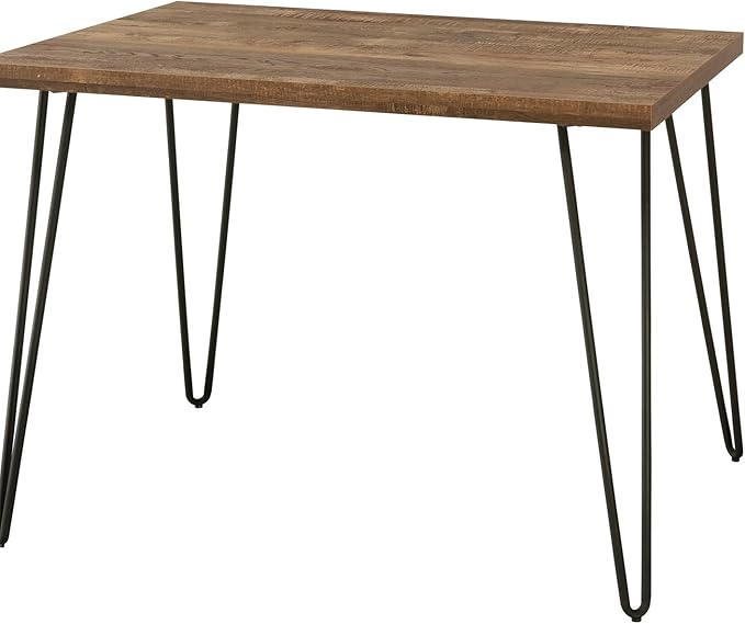 Rustic Oak Desk - Compact Home Office Workspace 47.25 W Metal Accents &amp Open Design