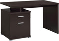 Coaster Home Furnishings - Irving - Engineered Wood - 47-Inch 2-Drawer Computer Desk with File Cabinet Rectangular Desk with Smooth Top and Plastic Glides - Home Office - Cappuccino - 800109