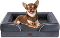 Comfort Expression Orthopedic Dog Bed for Small Dogs 24x16 Inch Waterproof Supportive Egg Crate Foam Small Pet Bed with Removable Bolsters Dog Couch with Washable Cover &amp Non-Slip Bottom Dark G