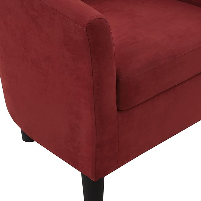 Convenience Concepts Take a Seat Churchill Accent Chair with Ottoman Red Microfiber