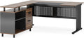 LITTLE TREE Large Computer Desk with File Cabinet 63 Inch L Shaped Executive Office Desk with Drawers and Storage Shelves Business Furniture Workstation for Home Office