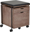 Unique Furniture 2-Drawer Wood Mobile Pedestal with Castors in Thermo Oak