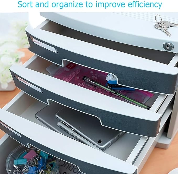 File Cabinet Desktop Cabinet with Lock Drawer Storage Cabinet 4/5/6/7 Tier File Cabinet Organize Files to Improve Efficiency for Office Supplies4 Floors