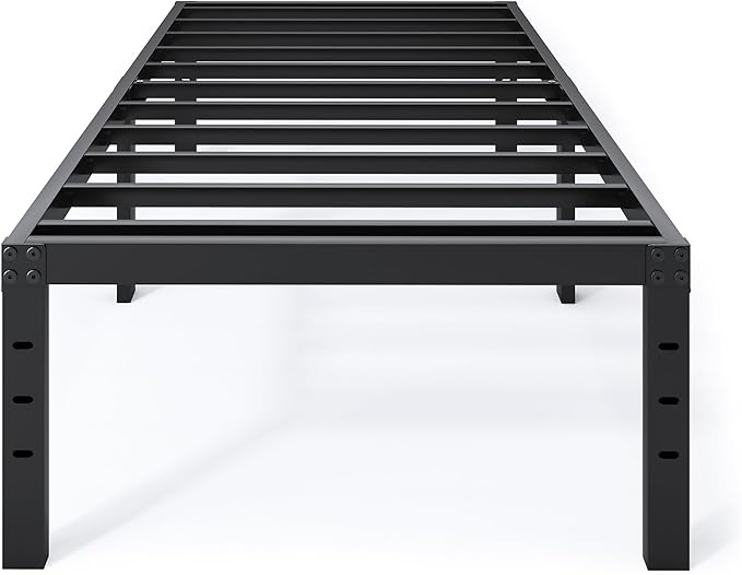 Twin XL Bed Frames - 18 in Sturdy Platform Bed Frame Twin XL Heavy Duty Metal Bed Frame No Box Spring Needed Quick &amp Easy Assembly No Noise Black