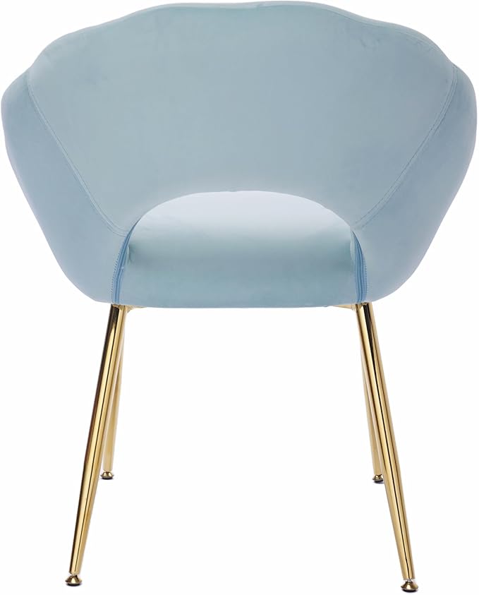 Modern Vanity Chair Living Room Chair with Gold Metal LegsVelvet Dining Chair Comfy Accent Chair for Makeup Room Waiting Room Dressing Room Bedroom Dining Room Home Office(Blue-green 1PCS)