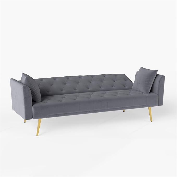 KEIKI 72 2Seat Velvet Sofa Couch for City Apartment Small Space Style Conscious Homeowners Warm Inviting Comfy Supportive Rest Space Elegant Premium Premium Design Gray