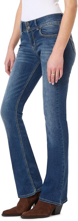 WallFlower Luscious Curvy Bootcut Jeans for Women Mid-Rise Insta Stretch Denim Size-Inclusive Juniors Jeans