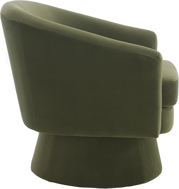 Swivel Accent Chair Upholstered 360 Swivel Barrel Arm Chair Small Single Lounge Chair Modern Velvet Fabric Round Accent Armchair for Living Room/Bedroom/Reception White