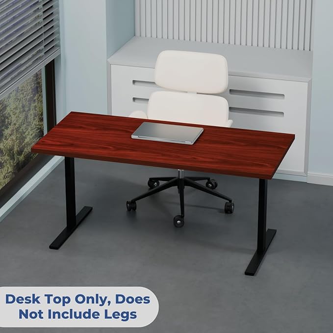 OfficeSimpli 60 x 30 Inch Desk Top Made in USA Replacement Table Top for Sit-to-Stand Adjustable Desk Frame Countertop Workbench for Home and Office (Desk Top only) - Mahogany Long Grain