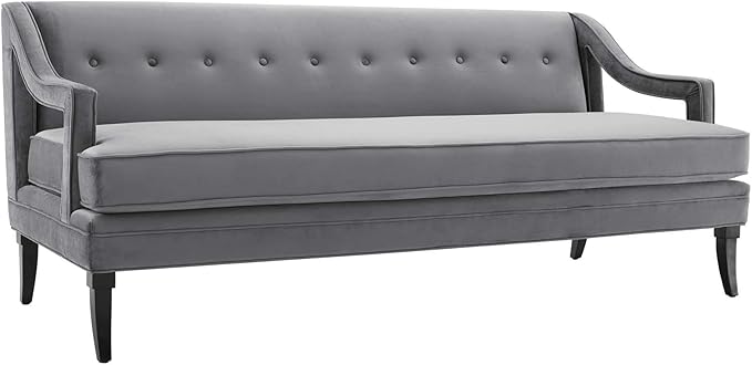 Modway Concur Mid-Century Modern Upholstered Velvet Sofa In Gray