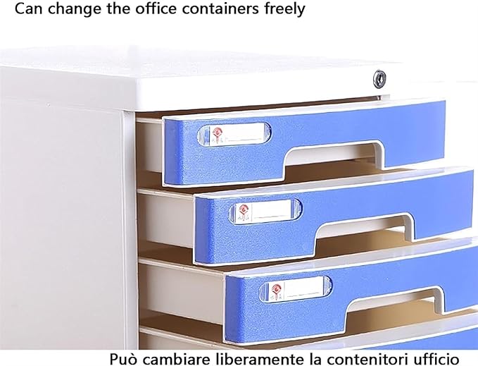File Cabinet Desktop 5 Drawer File Cabinet with Locking File Organiser Data Cabinet (Color : Grey Size : 11.61x15.51x12.79inch)