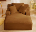 Oversized Chaise Lounge Chair Indoor Bedroom Comfy Corduroy Upholstered Sofa Chair Deep Seat Single Sofa Couch No Assembly Required Sleeper Chair Sofa for Living Room (Orange)