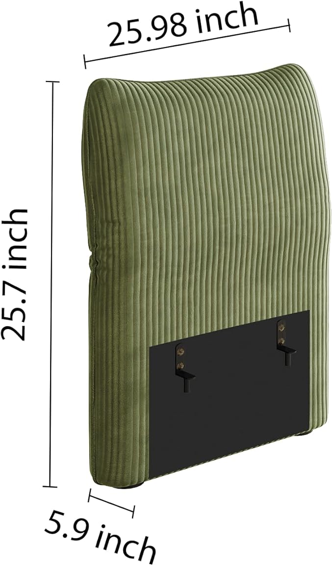 LLappuil 1 Piece Backrest for Modular Sectional Sofa Couch with Adjustable Angle Interchangeable to Armrest Carton E Green Corduroy | Tool Free Assembly Flexible Layouts