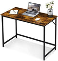 ivinta Computer Desk Industrial Home Office Desk with Metal Frame 40 Workstation for Small Spaces Living Room Bedroom Single (Vintage Easy Assemble)