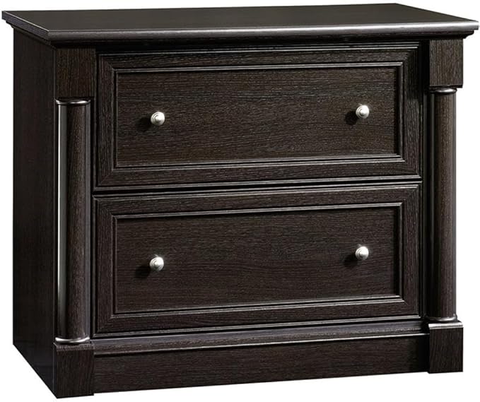 Pemberly Row 2-Drawer Lateral File Cabinet Engineered Wood Wind Oak Finish 36.8 W x 22 D x 29.7 H Full Extension Slides Patented Safety Mechanism Office Storage Furniture for Documents