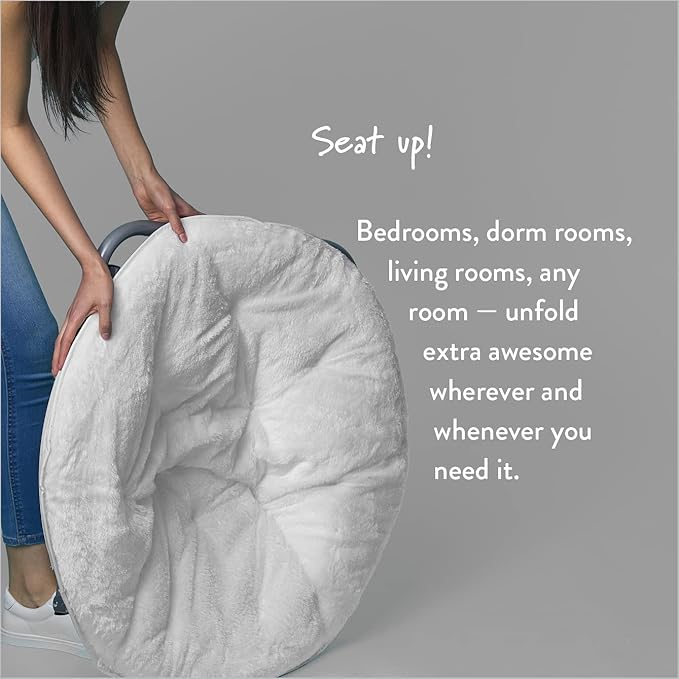 Urban Lifestyle Faux Fur Saucer Chair White