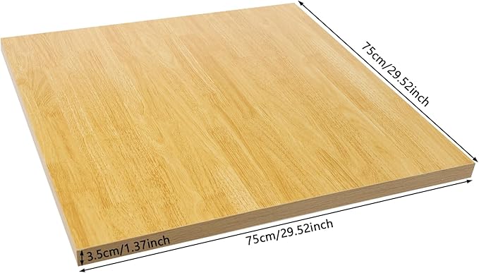 Universal Tabletop29.52x 29.52in Adjustable Rectangular Standard Countertop Solid One-Plece Table Top Double Desks Wood DIY Countertop for HomeOfficeLiving Rooms (29.52 * 29.52in)