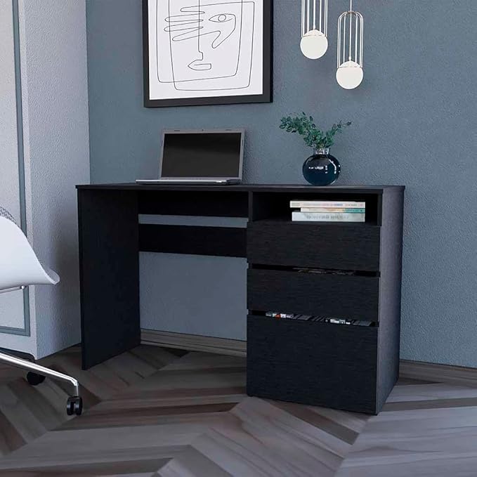 Computer DeskWork Surfaces One Shelf Black FinishHome Office Desk