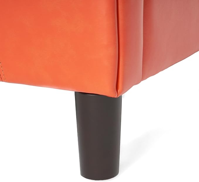 Christopher Knight Home Napoli Bonded Leather Club Chair Orange 31.69 by 27.92 by 30.7