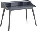 Coaster Home Furnishings – Percy – Wood – 45-Inch Built-in Hutch Writing Desk with Four Compartments Slim Tapered Legs and Wide Top Shelf – Home Office &amp Living Room – Gray - 804497