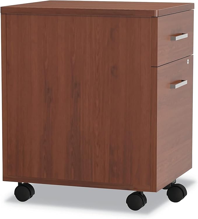 Linea Italia Trento Line Mobile Pedestal File Left Or Right 2-Drawers: Box/File Legal/Letter Cherry 16.5 X 19.75 X 23.63