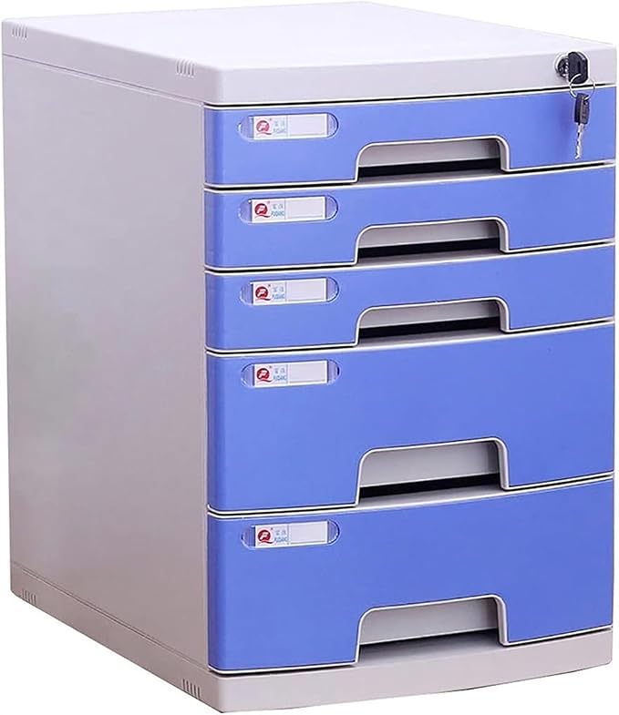 File Cabinet Desktop 5 Drawer File Cabinet with Locking File Organiser Data Cabinet (Color : Grey Size : 11.61x15.51x16.92inch)