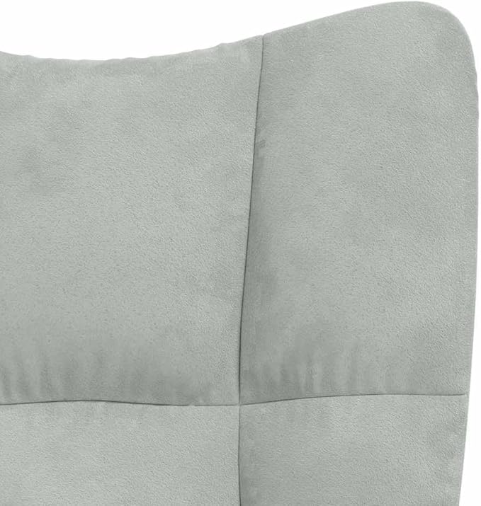 vidaXL Relaxing Chair - Light Gray Velvet Upholstered Armchair with Adjustable Height and Swivel Function for Home/Office Use 328161