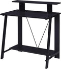 Black Writing Desk with Upper Shelf