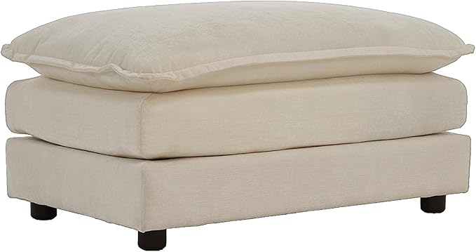 kevinplus 111.5'' Beige Modular Sectional Sofa Couch U-Shaped with Ottoman for Living Room Modern Contemporary Sofa Couch for Apartment Office Chenille Fabric (3-Seat Couch + 2 Ottoman)
