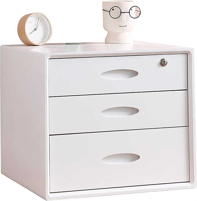 Multi-Layer Drawer Storage Box Flat File Cabinet With Lockable 1/2/3 Drawer Solid Wood A4 Treatment Storage Cabinet For Home Desktop Office(C3 drawer)