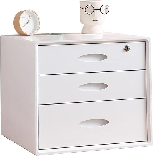Multi-Layer Drawer Storage Box Flat File Cabinet With Lockable 1/2/3 Drawer Solid Wood A4 Treatment Storage Cabinet For Home Desktop Office(C3 drawer)