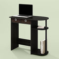 Varel Compact Computer Desk with Bin Drawers and Shelves Charcoal/Black