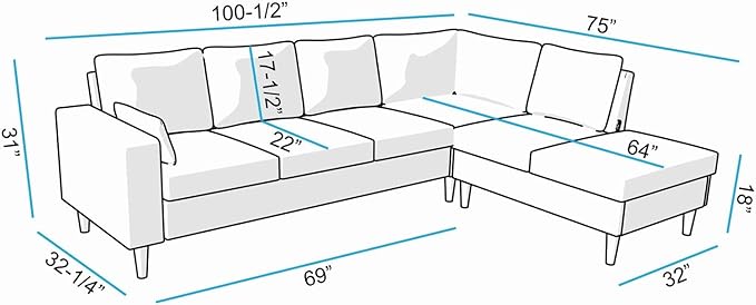 Panana Sectional Sofa Modern Large L Shape Corner Chaise Sofa Sectional Sofa Couch for Apartment Sectional Set with USB Port (Brown 6 Seater Corner with Built in USB Port Chaise)