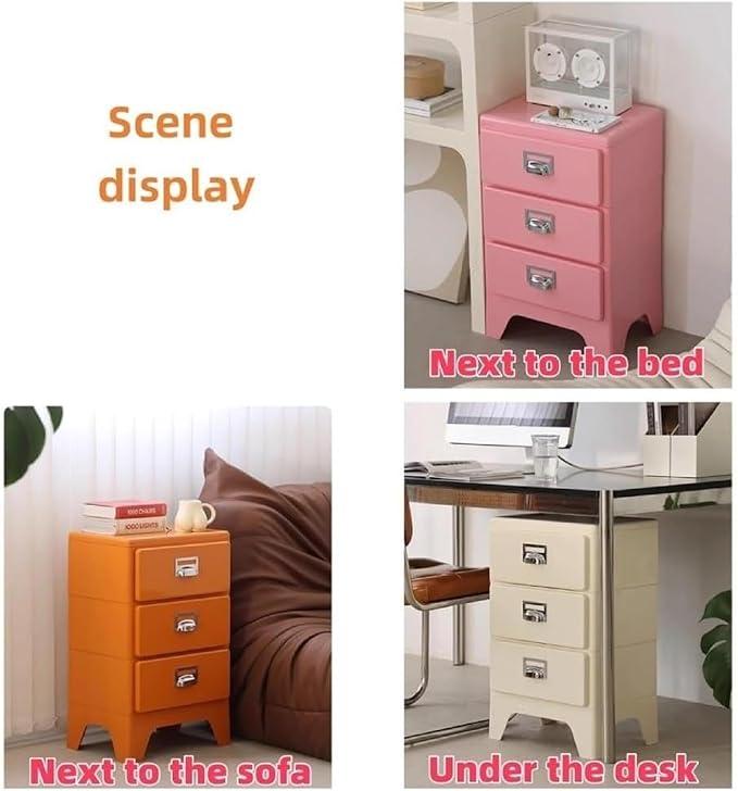 2/3/4/5 Floors Drawer File Cabinet -Retro Style Plastic File Cabinet for Under Desk Storagefor Home or Office Organization Storage CabinetSpace-Saving(19.1in Blue)