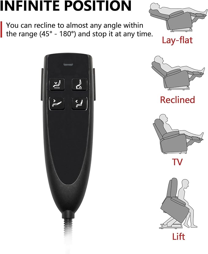 Lift Chair Lay Flat Recliner Heat Massage Dual Motor Infinite Position Power Recliners with Left Side Tray Table-Wireless ChargerCup Holder