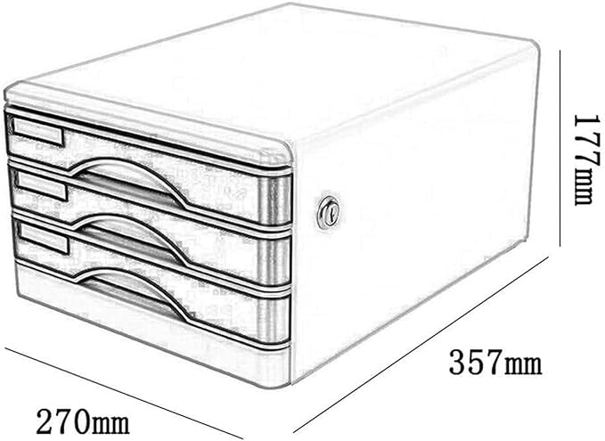 Desktop Three-Tier Metal File Cabinet with Locking Low Cabinet Drawer Type Data Cabinet Storage Cabinet Storage Tin Small Cabinet