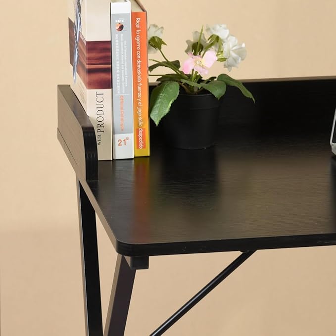FurnitureR Writing Desk Home Office Computer Desk with Baffle Simple Style PC Laptop Table Study Desk 39.4 Inches Black