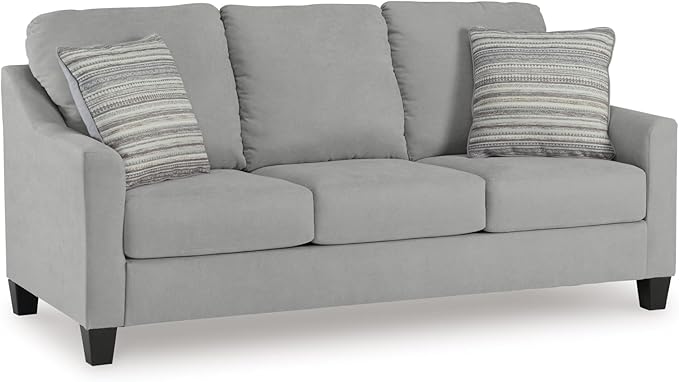 Signature Design by Ashley Adlai Casual Sofa with 2 Toss Pillows Light Gray