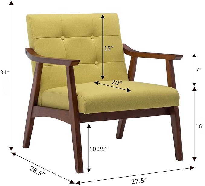 Convenience Concepts Take a Seat Chairs Bumblebee Yellow Fabric/Espresso