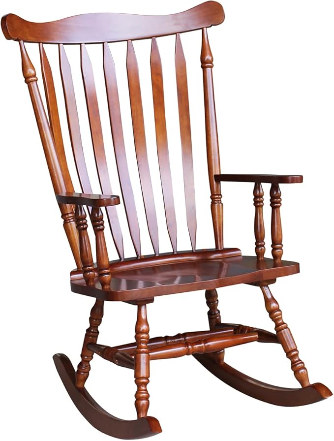 International Concepts Solid Wood Rocking Chair in Soft Cherry