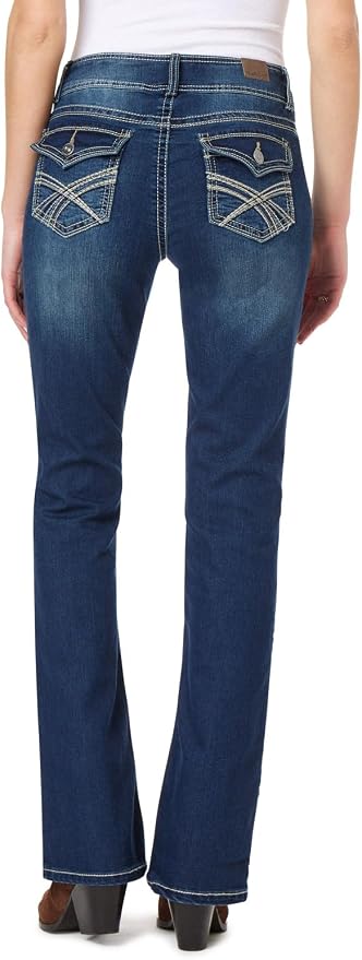 WallFlower Luscious Curvy Bootcut Jeans for Women Mid-Rise Insta Stretch Denim Size-Inclusive Juniors Jeans